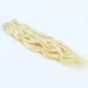 Natuurlijke Wave Blonde Hair Extensions 613 Golvend Krullend Braziliaanse Inslag Bundels Sluiting 4X4 Frontale 13X6 Zachte Hair Extensions