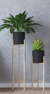 Venta caliente maceta de Metal de hierro hecha a mano para decoración de jardín tamaño personalizado maceta de Metal acabada Juego de 2 piezas - Product Image 3