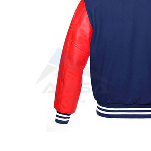 Chaqueta Universitaria Roja y Azul Estilo Béisbol para Hombre con Diseño de Dos Tonos, Cierre Clásico con Botones a Presión y Ajuste Cómodo - Product Image 5