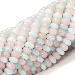 ลูกปัดมอร์แกไนต์ควอตซ์ทรงรอนเดลล์เรียบสวยงาม ขนาด 15 นิ้ว 7-8 มม. ลูกปัดพลอยมอร์แกไนต์ควอตซ์เรียบ คุณภาพ AAA - Product Image 4