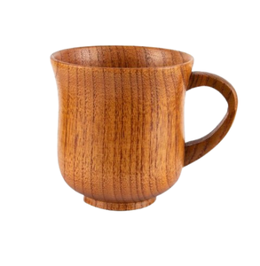 Taza para beber de madera reutilizable al por mayor, color marrón oscuro, café, bebidas, mango, tazas de madera, taza con asa - Product Image 3