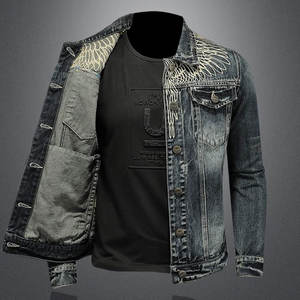 Veste à capuche en denim décontractée pour hommes veste de travail streetwear d'hiver veste épaisse manteau vente en gros et personnaliser - Product Image 5