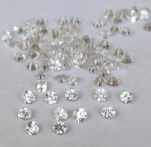 Zafiro blanco calentado solo natural 1mm corte facetado brillante redondo excelente calidad - Product Image 3