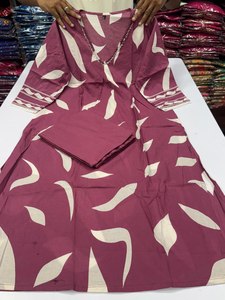 Juego de cordones Jaipur cómodos de la mejor calidad con diseño de tulipán pesado de diseñador Kurti ligero con bolsillo lateral para mujer para el verano - Product Image 3