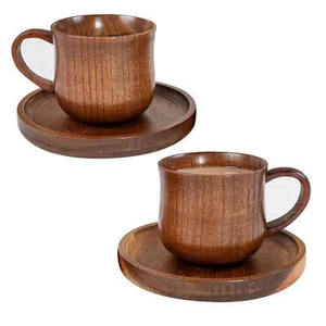 Luxurious Quality New Design <b>Cups</b> Wooden <b>Saucer</b> and Spoon Set for Serving Tea Coffee Perfect Birthday Gift for Tea Lovers - Product Image 5