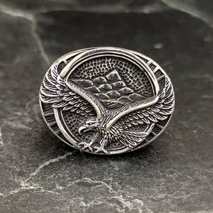 Bague Aigle Ailé pour Homme en Argent Sterling avec Turquoise, Bijou Aigle Volant, Style Oiseaux et Animaux, Cadeau Idéal - Product Image 2