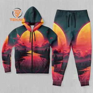 Cómodo chándal de sublimación para hombres diseñado para gimnasio deportivo o viajes con tela estampada suave, transpirable y duradera - Product Image 3