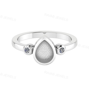 Bague semi-montée en argent sterling 925 créative 2025, forme poire 8x6mm, design simple et tendance, pour fiançailles, vente en gros, bijoux pour femmes - Product Image 6