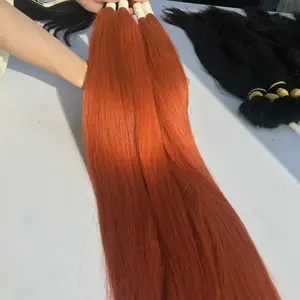एक दाता से वीआईपी बाल, थोक थोक में गर्म नारंगी रंग: विभिन्न प्रकार के रंग और बनावट, 100% वियतनामी कच्चे वर्जिन बाल