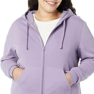 Wholesale Stylish Comfortable <b>Soft</b> Shell <b>Women</b> Zip up Casual Hoodie Full Zip <b>Hoodies</b> Heavyweight High Quality Fleece Hoodie - Product Image 1