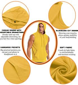 Sweat-shirt sans manches ajusté pour homme, vêtements de sport pour la musculation, la remise en forme, le streetwear, le style de vie actif - Product Image 5