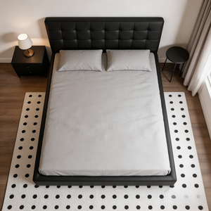 Letto a piattaforma silenzioso e salvaspazio con cassetti, in ecopelle e legno massello, <span class=keywords><strong>per</strong></span> camera da letto - Product Image 4