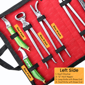 Top Rated Horse Farrier Tool Kit Driving Hammer Hoof Clincher Nipper and Grooming Hoof Bot Shoe <b>Puller</b> Hoof Buffer and Pick - Product Image 4