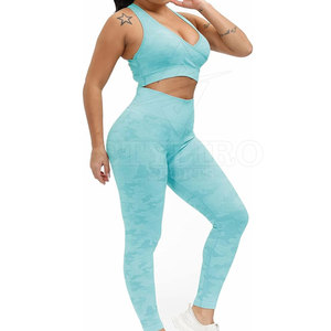 Vêtements de fitness femmes Yoga léger personnalisé extérieur ensembles sans couture blanc Sport Legging et soutien-gorge Yoga ensemble - Product Image 6