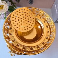 Nouvel Arrivage Bakhoor Grand Plateau Métallique Doré Arabe Écologique Brûleur d'Encens Indien Rose Décoration Maison Hôtel Temple Bouddhiste M R