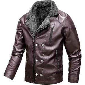 Chaqueta de Cuero de Gamuza Premium para Hombre con Cuello de Piel de Oveja y Forro Interior de Piel - Product Image 3