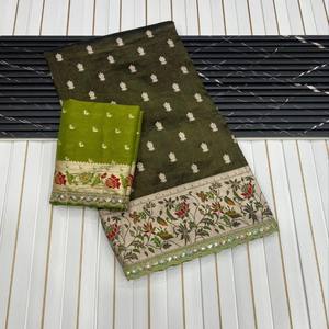 Sari en soie pure Paithani avec tissage en viscose Zari, bordure Meenakari Paithani, pallu riche, broderie lourde, chemisier contrasté - Product Image 6