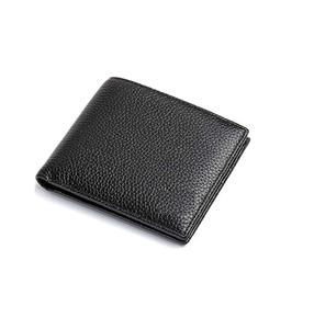 Cartera de cuero plegable simple y elegante para hombre con cierre de cremallera, monedero de viaje con bloqueo RFID, tarjetero al mejor precio - Product Image 1