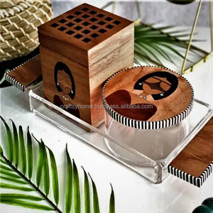 Hermoso Mubkhar con Incrustaciones de Nácar/Hueso 2024, Bandeja para Bakhoor con Incrustaciones de Madreperla, Medkhan de Madera Acrílica y Sándalo, Caja Personalizable - Product Image 2