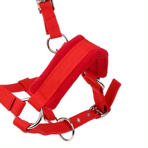 Harnais en nylon pour cheval avec rembourrage en polaire, collier de tête réglable et robuste, et embout de nez et couronne rembourrés doux - Product Image 3