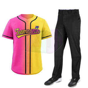 ชุดยูนิฟอร์มเบสบอลแบบใหม่ขายดี ระบายอากาศได้ดี พร้อมสี ขนาด โลโก้ ชื่อ หมายเลขผู้เล่น ที่สามารถปรับแต่งได้ - Product Image 1