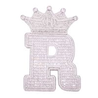 5A CZ Kronen-Buchstaben-Anhänger-Halskette für Herren, vollständig mit Pavé besetzt, Hip-Hop-Schmuck, sofort lieferbar für Online-Modehändler