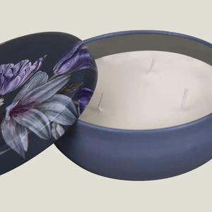 Vente chaude en gros imprimé floral pot en métal bougie mariage fêtes d'anniversaire décor à la maison - Product Image 3