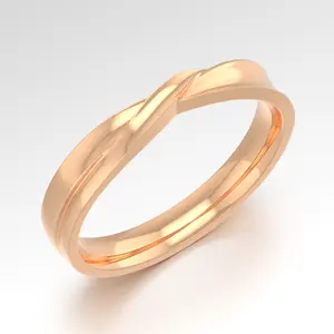 Kink Plating Couple Rings Rose Gold 925 Sterling Silver Width 3mm Custom Logo Engagement Rings for Women Zircon Round