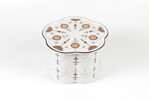 Caja de cerámica en forma de capullo de porcelana de lujo estilo Rinpa Ko-Imari, artesanía tradicional, regalo elegante japonés - Product Image 2