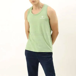 เสื้อกล้ามผู้ชายแห้งเร็วเสื้อผ้าออกกำลังกายทำจากผ้าฝ้ายโพลีเอสเตอร์ถักแบบลำลอง - Product Image 5