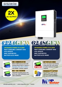 Onduleur solaire MPP 24V 4200W, entrée 220-240VAC, sortie 230VAC, onde sinusoïdale pure, MPPT AC-AC, 50/60Hz, 500VDC PV, 99% de rendement - Product Image 2
