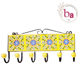 ตะขอแขวนกระเบื้องเซรามิกสีเหลืองแบบชนบทสไตล์ Bravo [181] - Product Image 1