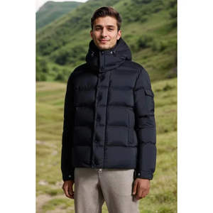Custom down Puffer Jacket for <b>Men</b> Designer High Street Style Winter <b>Coat</b> with Shiny Bubble Canvas Fabric - Product Image 2