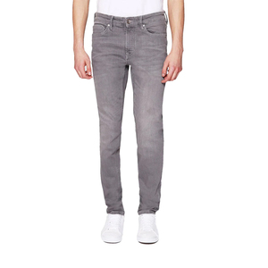 Stock ODM OEM de jeans en denim à la mode pour hommes, coupe ajustée, vente en gros de jeans empilés personnalisés, échantillon de jeans avec motif personnalisé pour hommes, pantalons - Product Image 1