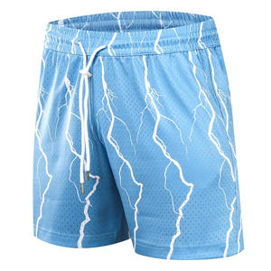 Short de course d'été pour hommes, décontracté, couleur unie, motif vague, cordon de serrage, pantalon de sport, respirant, grande taille, coupe ample et sèche - Product Image 3