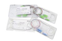 Tipe a PC UPC 0.9mm pemisah serat optik Mini PLC Splitter dengan tabung baja untuk penggunaan FTTH 1X4 1X8 1X16