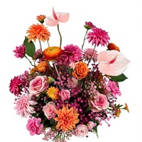 Arrangement floral romantique le plus vendu pour la décoration de réception de banquet, centre de table artificiel pour mariage