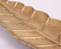 N Sons Innovation – Ensemble de plateaux de service en aluminium réutilisables, multi-usages, en forme de feuille d'or, style Art Déco, pour fruits et centres de table décoratifs