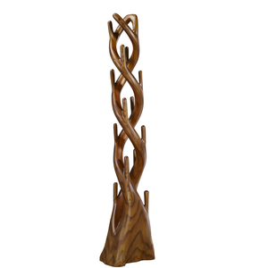 Porte-chapeau moderne en bois de noyer avec 2 branches torsadées Porte-manteau naturel pour la chambre à coucher et le salon - Product Image 1
