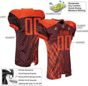 Venta al por Mayor de Camisetas de Fútbol Americano Personalizadas 2026, 100% Poliéster, Uniforme Transpirable con Mangas Cortas, Servicio OEM - Product Image 6