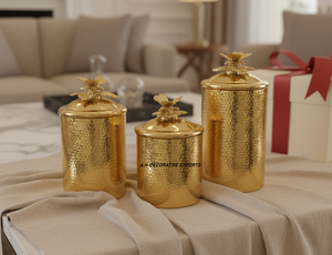 Ensemble de pots en métal artisanal de luxe en acier inoxydable pour cadeaux, avec couvercle à boucle, pour la maison et la cuisine, stockage alimentaire écologique, fraîcheur garantie - Product Image 2