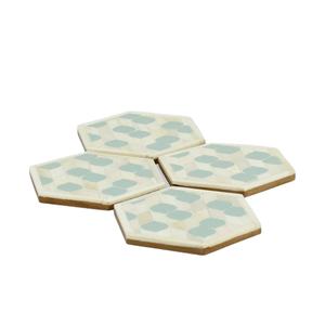 À la mode 4 pièces ensemble bois os et résine sous-verres à thé super qualité en bois nouveau Design personnalisé rond le plus chaud sous-verres de boisson - Product Image 4