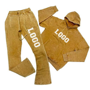 Servicio OEM, Marca Privada, Conjunto Deportivo Informal de Algodón 100%, Pantalones y Sudadera con Capucha, Chándal para Hombre, Personalizable con Logotipo - Product Image 2