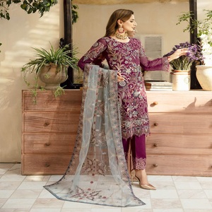 Venta con descuento de lujo bordado trajes indios vestidos de novia por Ramsha venta entera vestidos indios para mujeres trajes Anarkali - Product Image 1