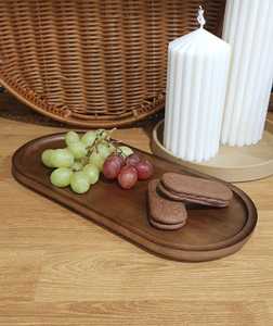 Plateau en bois d'acacia fait à la main, plateau de service pour le petit-déjeuner, la cuisine, l'hôtel, le restaurant ou la maison, table ottomane, présentoir - Product Image 1