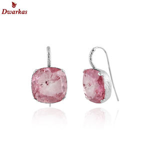 Pendientes de banda de textura de cuarzo caramelo Doublet de Plata de Ley 925 hechos a mano para mujer - Product Image 6