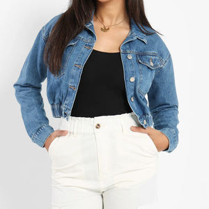 Servicio OEM/ODM Chaquetas de mezclilla de moda de invierno de calidad superior para damas High Street Chaqueta de mezclilla corta de mujer hecha a medida - Product Image 1