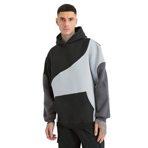 Nuevo diseño de panel Sudaderas con capucha para hombre Precio de fábrica al por mayor de moda Cómodo 100% algodón Tallas grandes Diseño holgado - Product Image 1