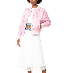 แจ็กเก็ตผ้าซาตินสำหรับผู้หญิงเสื้อแจ็กเก็ตทีมโรงเรียนผ้าซาตินปักลาย - Product Image 3