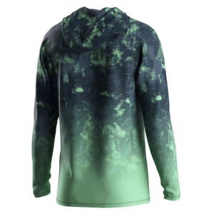 เสื้อฮู้ดสำหรับใส่ตกปลาแบบสั่งตัดตามแบบซับลิเมชันเต็มรูปแบบ UPF 50 + ป้องกันแสงแดด - Product Image 5